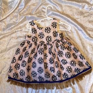 6/9 months pink fringed infant dress. Like new!